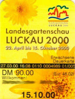Dauerkarte Landesgartenschau 2000